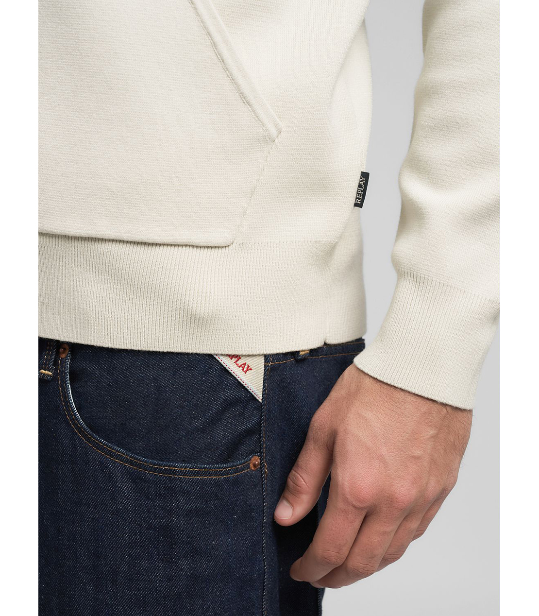 フロックプリント ニットフーディ 詳細画像 オフホワイト 6